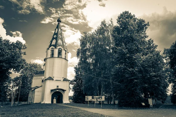 Zvonice Nanebevzetí Panny Marie Kostel Města Ples Řece Volze Rusko — Stock fotografie