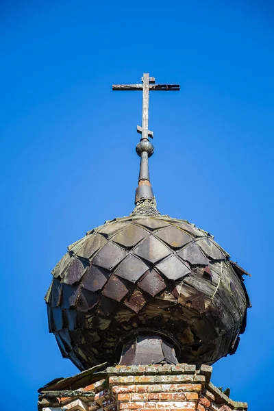 Domes Abandoned Church Church Village Spasskoye Kostroma Province Russia Year — Stock Photo, Image