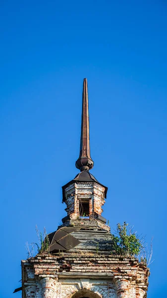 Old Abandoned Bell Tower Temple Village Zaluzhye Kostroma Province Russia — 图库照片