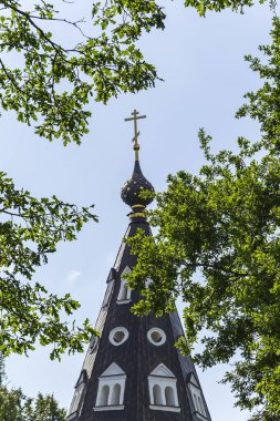 Ples şehrinin Çan Kulesi Volga Nehri, Rusya, Ivanovo bölgesi inşaat yılı 1699.