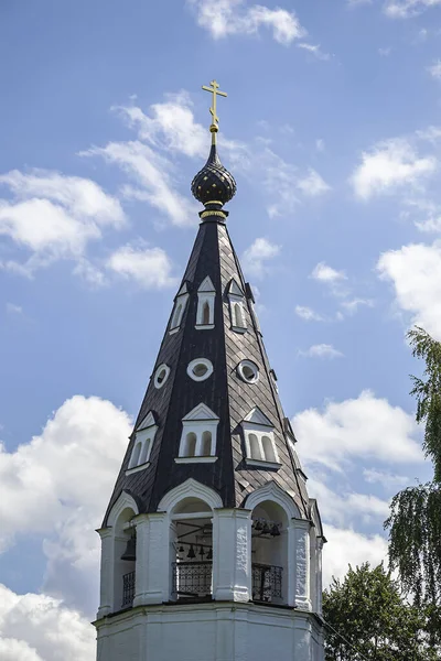 Zvonice Nanebevzetí Panny Marie Kostel Města Ples Řece Volze Rusko — Stock fotografie