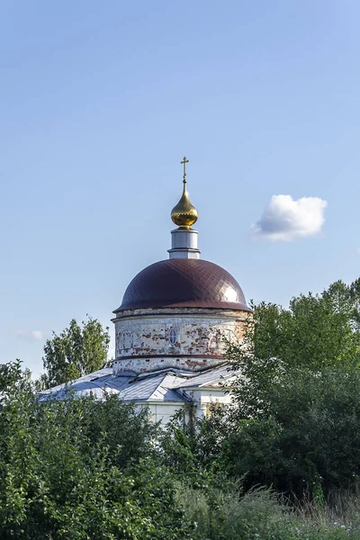 Kupola Ortodox Templom Kereszttel Katedrális Szent Miklós Csodatevő Myshkin Jaroszlavl — Stock Fotó