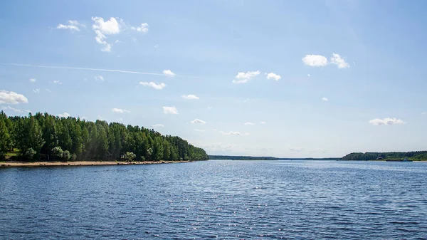 Paysage Été Volga Rivière Myshkin Ville — Photo