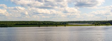 Yaz manzarası Volga nehri, Myshkin şehri