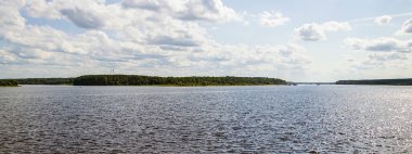 Yaz manzarası Volga nehri, Myshkin şehri