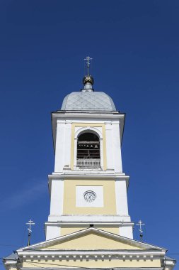 Ortodoks Kilisesi 'nin çan kulesi, Hüküm Katedrali, Myshkin, Yaroslavl bölgesi, Rusya
