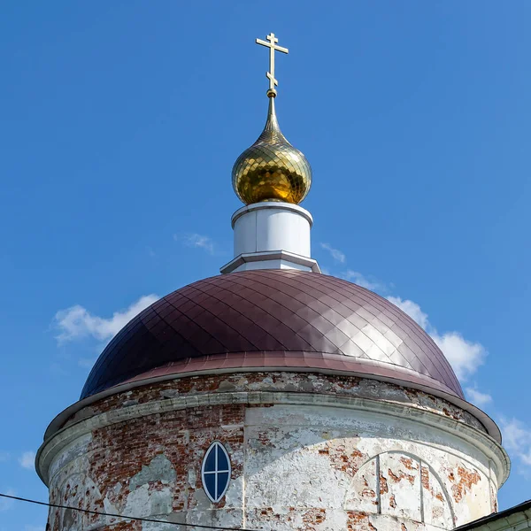 Dome Orthodox Church Cross Cathedral Nicholas Wonderworker Myshkin Yaroslavl Region — Stock Photo, Image