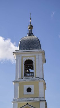 Ortodoks Kilisesi 'nin çan kulesi, Hüküm Katedrali, Myshkin, Yaroslavl bölgesi, Rusya