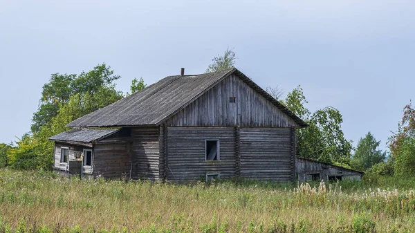 Maisons Détruites Dans Village Abandonné Région Kostroma Russie — Photo