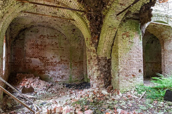 Interiér Opuštěného Pravoslavného Kostela Novografskoye Vesnický Kostel Kostroma Region Rusko — Stock fotografie