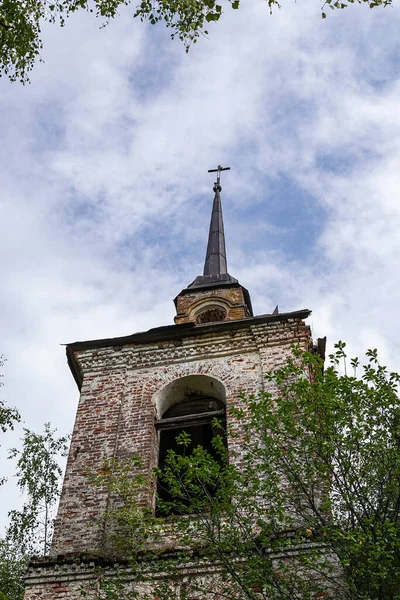 Egy Elhagyatott Ortodox Templom Harangtornya Novografskoye Falu Temploma Kosztroma Régió — Stock Fotó