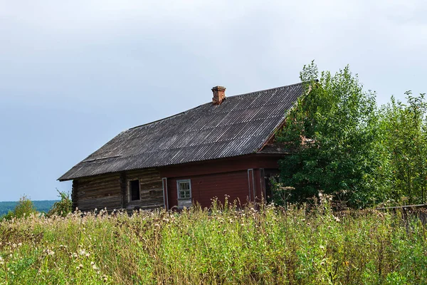 Casas Destruidas Pueblo Abandonado Región Kostroma Rusia — Foto de Stock