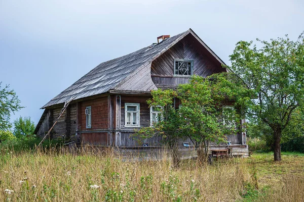 Maisons Détruites Dans Village Abandonné Région Kostroma Russie — Photo