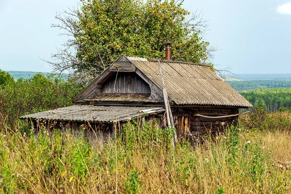 Ein Altes Verlassenes Badehaus Einem Verfallenen Dorf — Stockfoto