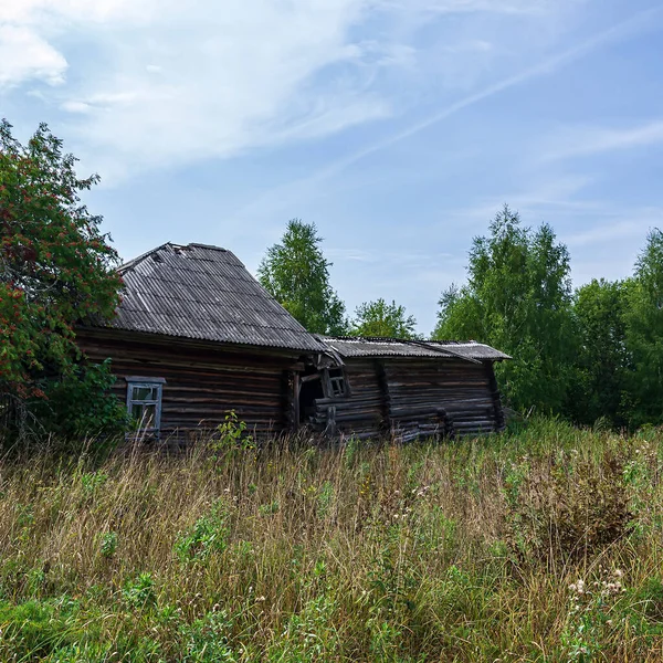 Casas Abandonadas Uma Aldeia Abandonada Região Kostroma Rússia — Fotografia de Stock