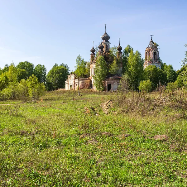 Destruido Paisaje Iglesia Ortodoxa Arseniev Sloboda Tratado Región Kostroma Rusia — Foto de Stock