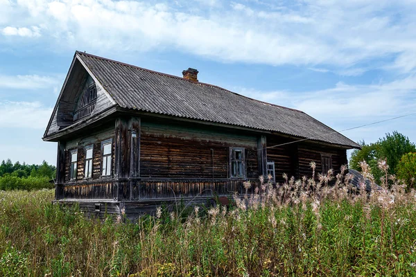 Maisons Détruites Dans Village Abandonné Région Kostroma Russie — Photo