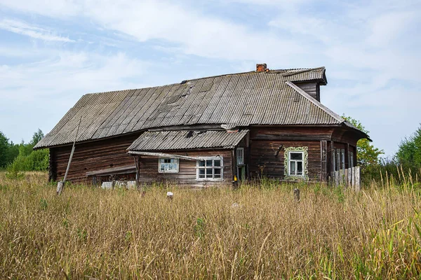 Casas Destruidas Pueblo Abandonado Región Kostroma Rusia —  Fotos de Stock