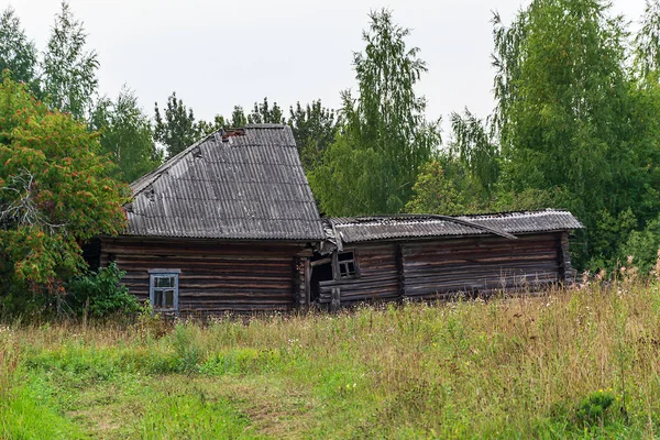 Casas Abandonadas Pueblo Abandonado Región Kostroma Rusia —  Fotos de Stock