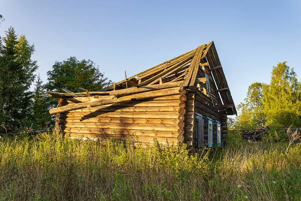 Antiguas Casas Abandonadas Pueblo Región Kostroma Rusia 2021 —  Fotos de Stock