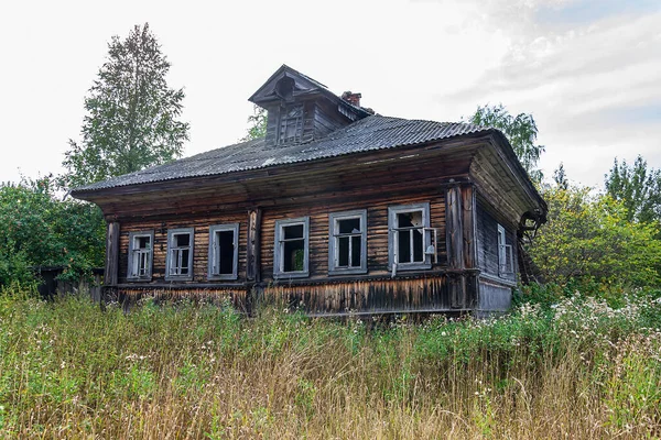 Destroyed Houses Abandoned Village Kostroma Region Russia — Stock Photo, Image