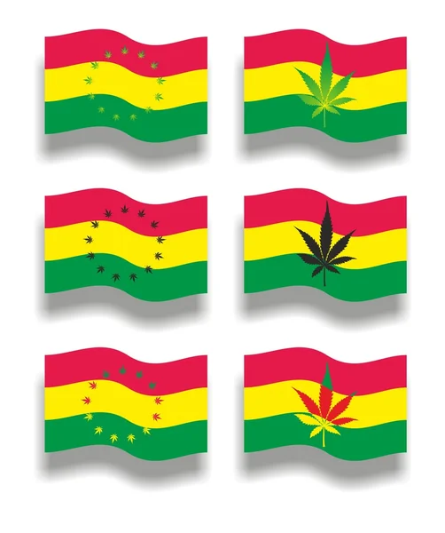Bandiere con cannabis — Vettoriale Stock