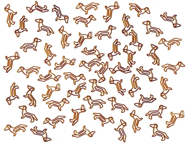 Multicolored paperclips background texture. Seamless multiplle paper clips pattern. animal lovers stationary — Stock Photo, Image