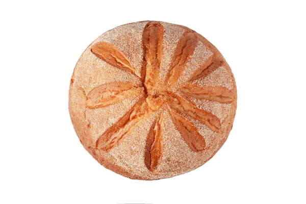 Fresh Loaf Bread Freshly Baked Bread Isolated White Background Top — ストック写真