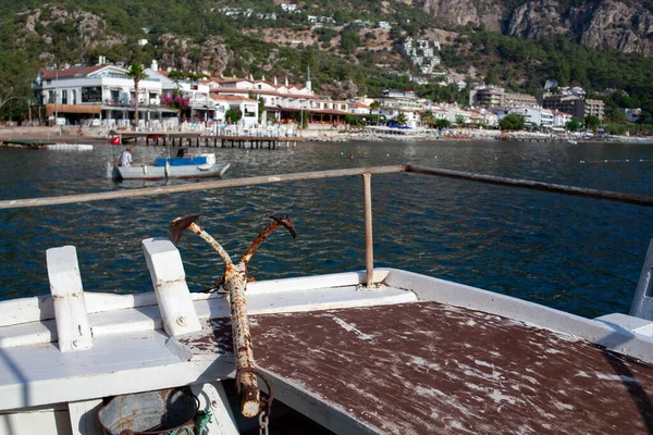 Rusty Anchor Mooring Bollard Rope Ship Knot Mooring Bollard Boat — Stockfoto