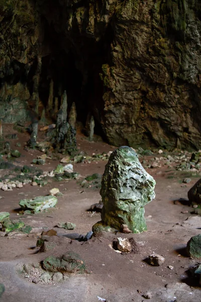 Stalactites Stalagmites Streak Formations Cave Nimara Magarasi Turkey Кам Яні — стокове фото