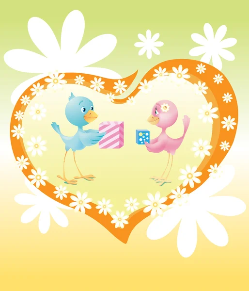 Birbirimize hediyeler vererek kuşlar