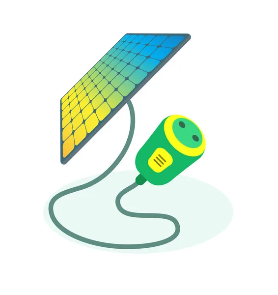 Nabíjecí Zařízení Zelenou Energií Solárního Panelu — Stockový vektor