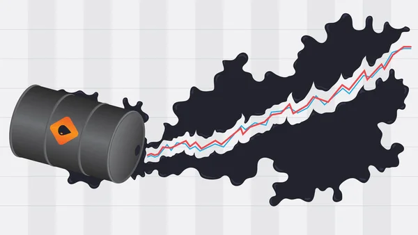 Oil Price Chart Concept Background Vector Illustration — Stock vektor