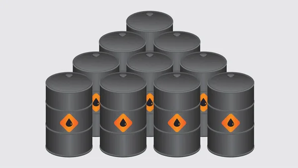 Barriles Petróleo Icono Gráfico Ilustración Vectorial — Vector de stock