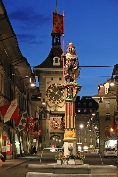 Town centre of Berne, Switzerland at dusk — Stock Photo, Image