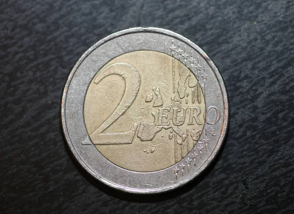 Makrobilder Euromynt Bakgrund Euromynt Tillverkning 2002 Land Grekland Hög Kvalitet — Stockfoto