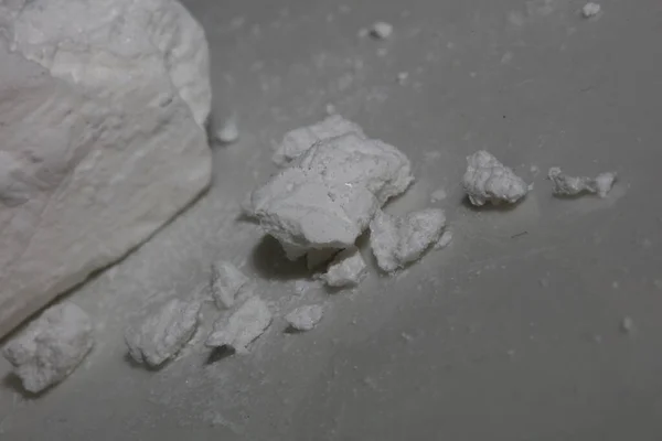 Rocas Blancas Cocaína Cierran Fondo Droga Impresión Gran Tamaño Alta —  Fotos de Stock