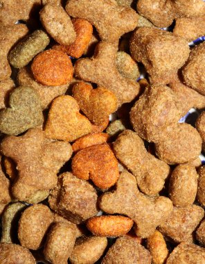 Köpek, Purina 'dan gelen sağlıklı yiyecekleri kurutur. Arka planı kapat. Yüksek kalite, büyük boy.