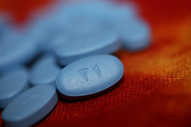 Mavi tıbbi haplar arka planı kapatır yüksek kalite büyük boy baskılar