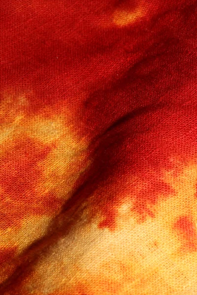 Diseño Textil Rojo Amarillo Hecho Con Cloro Cerca Fondo Moderno — Foto de Stock