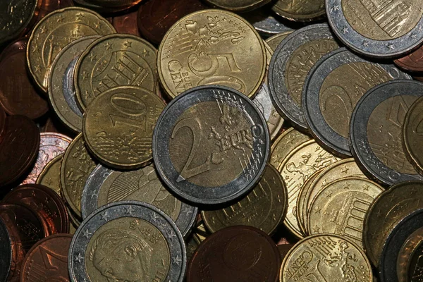 Euro Coins Close Background Financial Modern High Quality Big Size — Stockfoto