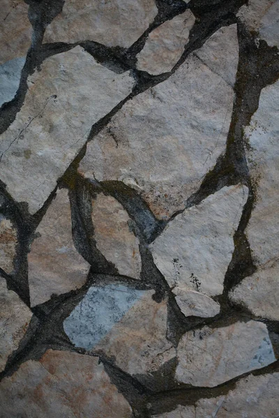 Vinte Anos Idade Parede Com Pedras Abandonado Kastri Grego Aldeia — Fotografia de Stock