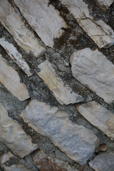 Zwanzig Jahre Alte Mauer Mit Steinen Verlassenem Griechischen Dorf Kastri — Stockfoto