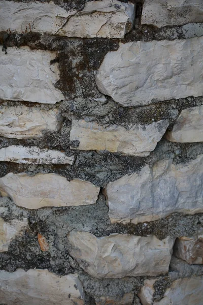 Zwanzig Jahre Alte Mauer Mit Steinen Verlassenem Griechischen Dorf Kastri — Stockfoto