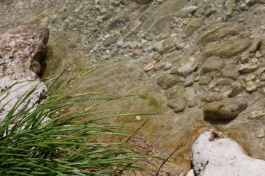 Acherontas Nehri Yunanistan 'ı keşfediyor. Yaz tatili. İnanılmaz Yunan doğası manzarası arka planında yüksek kalite büyük baskı var.
