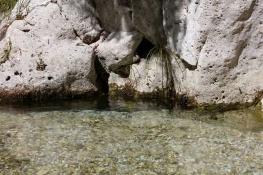 Acherontas Nehri Yunanistan 'ı keşfediyor. Yaz tatili. İnanılmaz Yunan doğası manzarası arka planında yüksek kalite büyük baskı var.