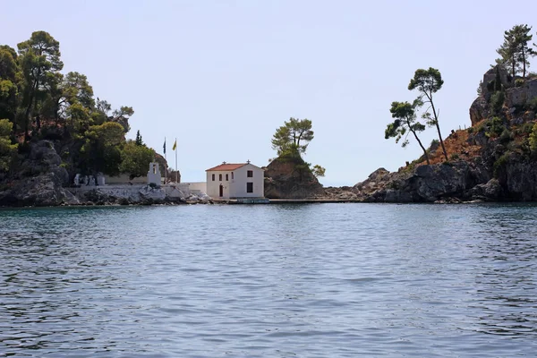 Praia Parga Bonita Explorando Grécia Férias Verão Fundo Alta Qualidade — Fotografia de Stock