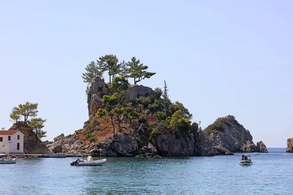 Praia Parga Bonita Explorando Grécia Férias Verão Fundo Alta Qualidade — Fotografia de Stock