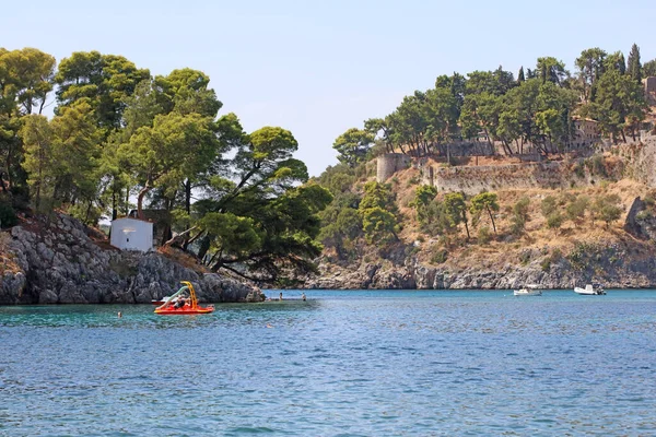 Hermosa Playa Parga Explorar Grecia Vacaciones Verano Fondo Impresiones Gran — Foto de Stock