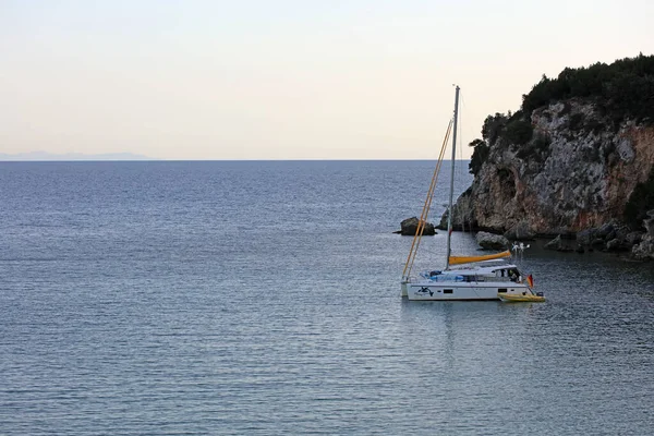 Beautiful Blue Skala Beach Preveza Summer Greek Traveling Modern Background — Stock Photo, Image